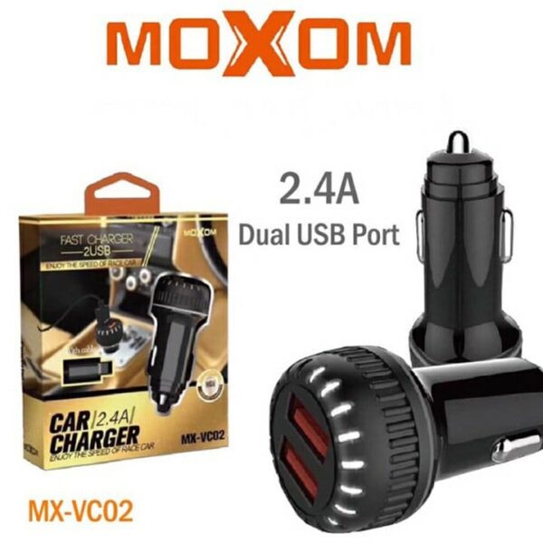 شارژر فندکی خودرو با کابل میکرو فست شارژ MOXOM MX-VC02