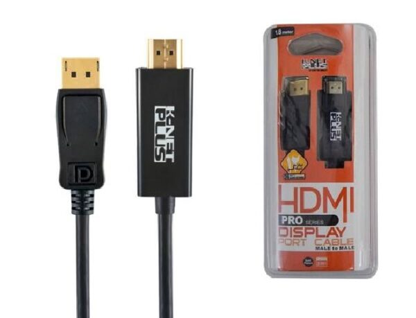 کابل DISPLAYPORT به HDMI کی نت پلاس  طول 1.8متر