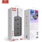 چند راهی 4 خانه برق ارت دار ارلدام ES-SC11 با کابل 2 متری + شارژر USB و Type-C