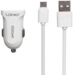 شارژر فندکی الدینیو مدل DL-C17 همراه با کابل microUSB