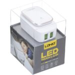 شارژر دیواری 2 پورت و چراغ خواب الدینیو LDNIO A-2205 به همراه کابل شارژ