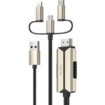 کابل تبدیل Yesido HM14 Lightning/MicroUSB/Type-C to HDMI 2m