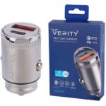شارژر فندکی فست شارژ Verity CQ1123 QC PD 3A 20W + کابل تایپ سی